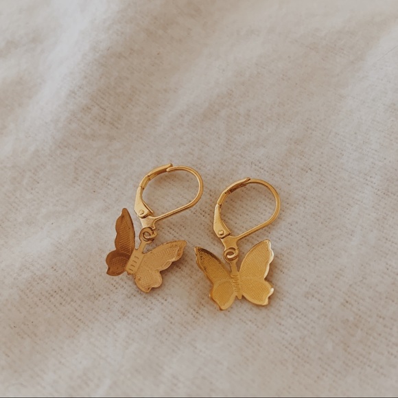 Brandy Melville Jewelry - n e w | gold plated butterfly earrings✨
